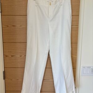 Lauren Ralph Lauren Elegant White Linen/Cotton Blend Pants Size 10